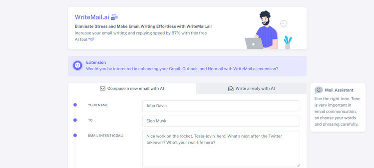 писательmail-ai-электронная почта-писатель